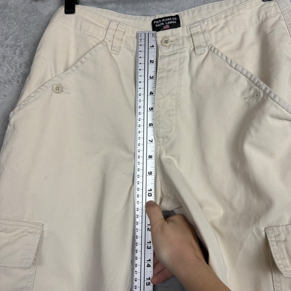 Polo Jeans Co Ralph Lauren Women Cargo Pants Beige Size 28 Utility Casual Y2K - Picture 5 of 10
